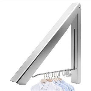 Silver Wall-Mounted Clothes Hanger Rack